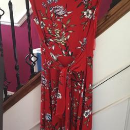 Roman red floral dress, never worn Size 12