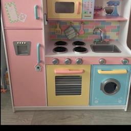 Hardly used wooden kitchen in excellent condition comes with a bag of food an apron ideal for any playroom feel free to ask any questions