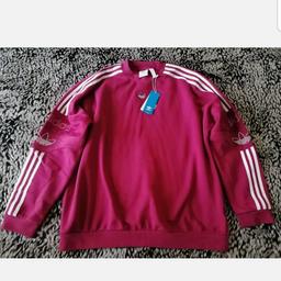 adidas Originals sweatshirt with trefoil logo print 3 stripes in burgundy