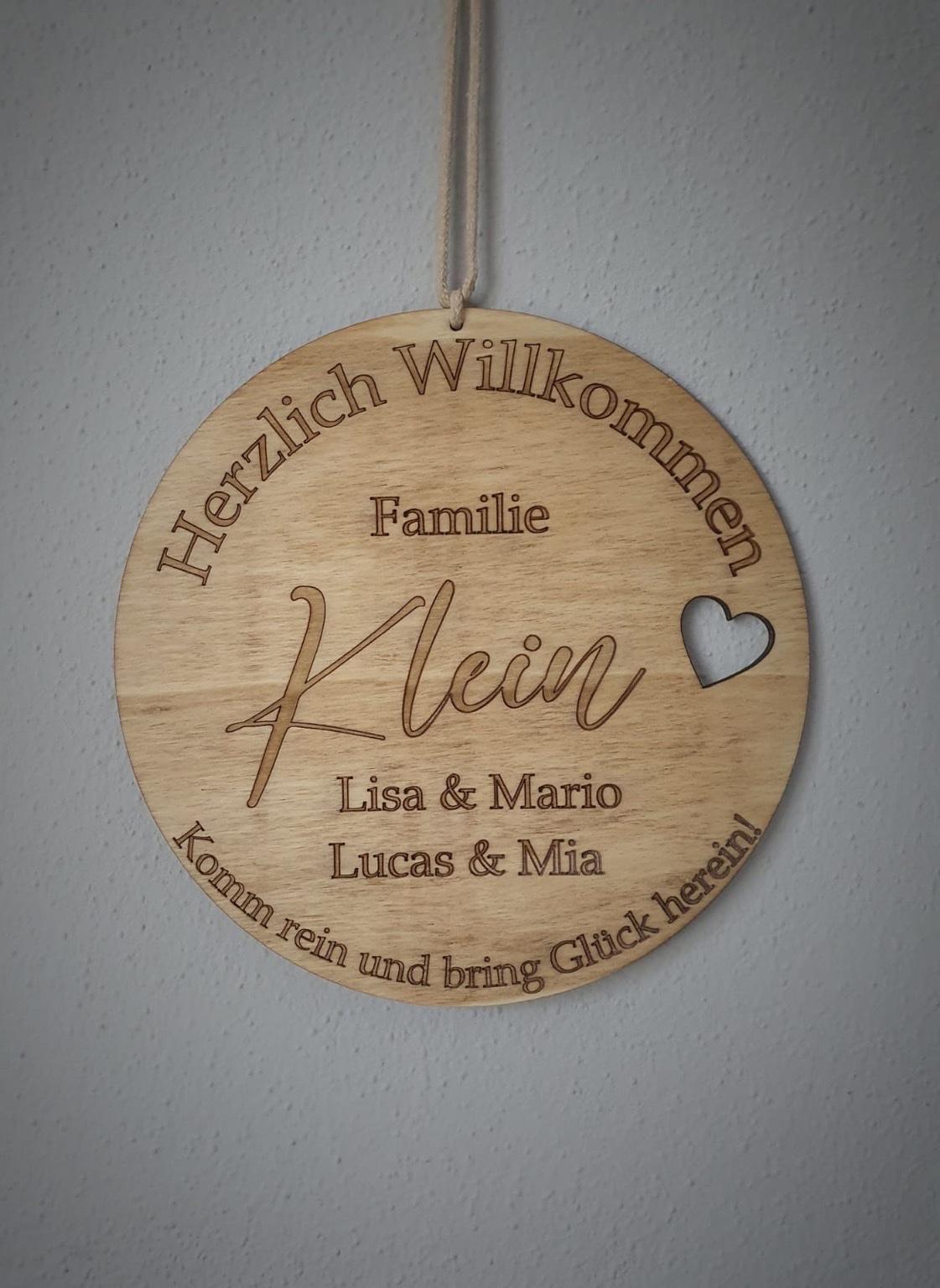 EMOHAT Willkommensschild Aus Holz (15 X 30 Cm) – Rustikale Wanddekoration Für Tür, Bauernhaus, Café