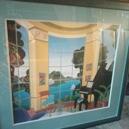 Really lovely large framed picture in the art deco style - view through a window. Very unusual and impressive when hung on a plain wall. Heavy and sturdy. In used condition. It measures approx 2 ft 9 inches wide x approx 2ft 7 inches high. Collection only from Stourbridge. Delivery /postage not available. *** Matching picture listed seperately ***