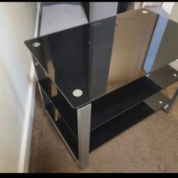 Black glass 3 tier low, coffee, reception, waiting area table. Can also be used as a TV unit stand.

In good used condition

£45 each

Dismantled for ease of movement and collection, set-up will incur an assembly fee.