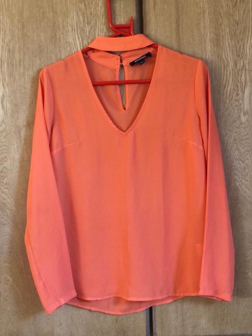 Buy & Sell East London Redbridge - Photos for Bright orange choker neck cut out blouse top