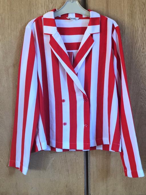 Buy & Sell East London Seven Kings - East London - Photos for Monki Red White Stripe Blouse XS