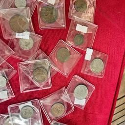 Job lot of old coins approx 140coins
English and foreign
Six pence,
francs
old penny
Deutschmark
Pesetas Etc
Sold as a job lot
No offers