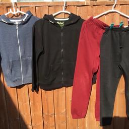 Hi all,
4 items for boy or girl age 9/10.
1) black hooded jacket, zip front, 2 pockets,
2) light navy hooded jacket, zip front, 2 pockets,
3) black joggers, 2 pockets,
4) burgundy joggers, 2 pockets,
All in a plenty more wear Condition,
Postage £4.50
Very good price,
Thanks for Looking