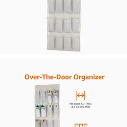 Brand new in packet.
24 pocket over the door shoe organizer.
Holds 12 pairs of shoes.
spec shown in photo.
Collection Only.