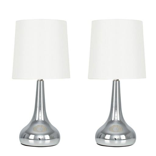 Buy & Sell - Photos for Pair Of Chrome Touch Table Lamps 34cm