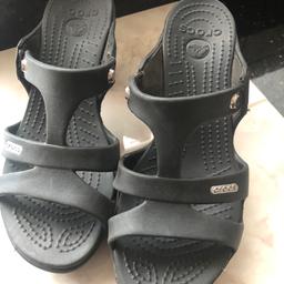 Genuine ladies Crocs, size 5, black with heel , only worn once. Open to offers .