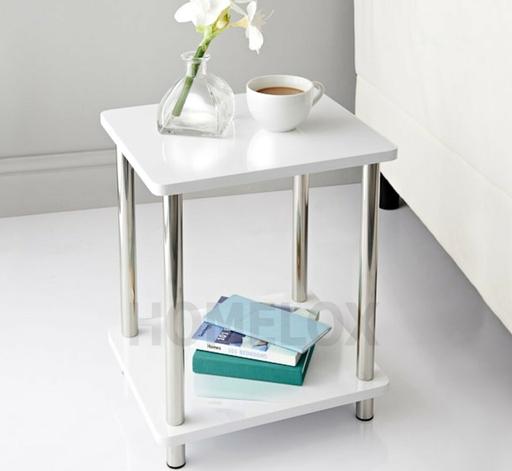 Buy & Sell - Photos for Small 2 Tier White Gloss Finish Side Table