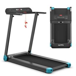 Folding Treadmill Compact Walking Running Machine w/APP Control

Material: Steel, ABS

Net weight: 25.5 kg

Unfolding Size: 113 x 59 x 93 cm (L x W x H)

Folding Size: 113 x 59 x 11 cm (L x W)

Size of running belt: 95 x 36 cm (L x W)

Weight capacity: 90 kg

Motor Power: 0.75HP

Voltage: 220-240V 50Hz

Package includes:

1 x Treadmill

1 x Instruction

Features

Colour: Blue
Type: Motorised
Features: Screen
Running Belt Width: 37cm