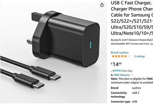 Buy & Sell West Midlands Birmingham - Photos for 25W USB C Fast Charger Adapter With 1m Cable