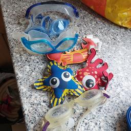 swimming  googles  and weight  diving toys