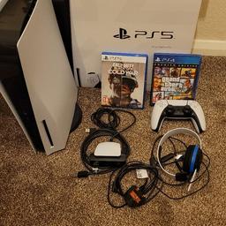 selling my ps5 comes boxed with camera . headset . 1 controller not used for months all in perfect working order