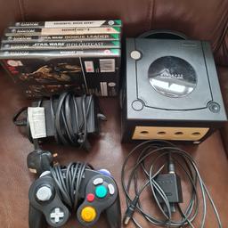 Nintendo Gamecube
1x Gamecube Controller
Power lead
Aerial lead

5x Games

Goldeneye Rogue agent
Resident Evil
Resident Evil 4
Star Wars Rogue Leader
Star Wars Jedi Outcast

Any questions please ask

Thanks