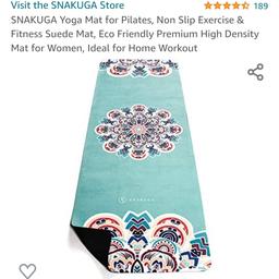 Brand new yoga mat, suede top, very good quality mat. Please message me if need more details, just bought but not longer needed as a friend is giving me hers. Still in box, selling £10 cheaper, that's the lowest I could go please try be understanding! 
Collection only, as postage will cost too much, be willing to meet in places near by!