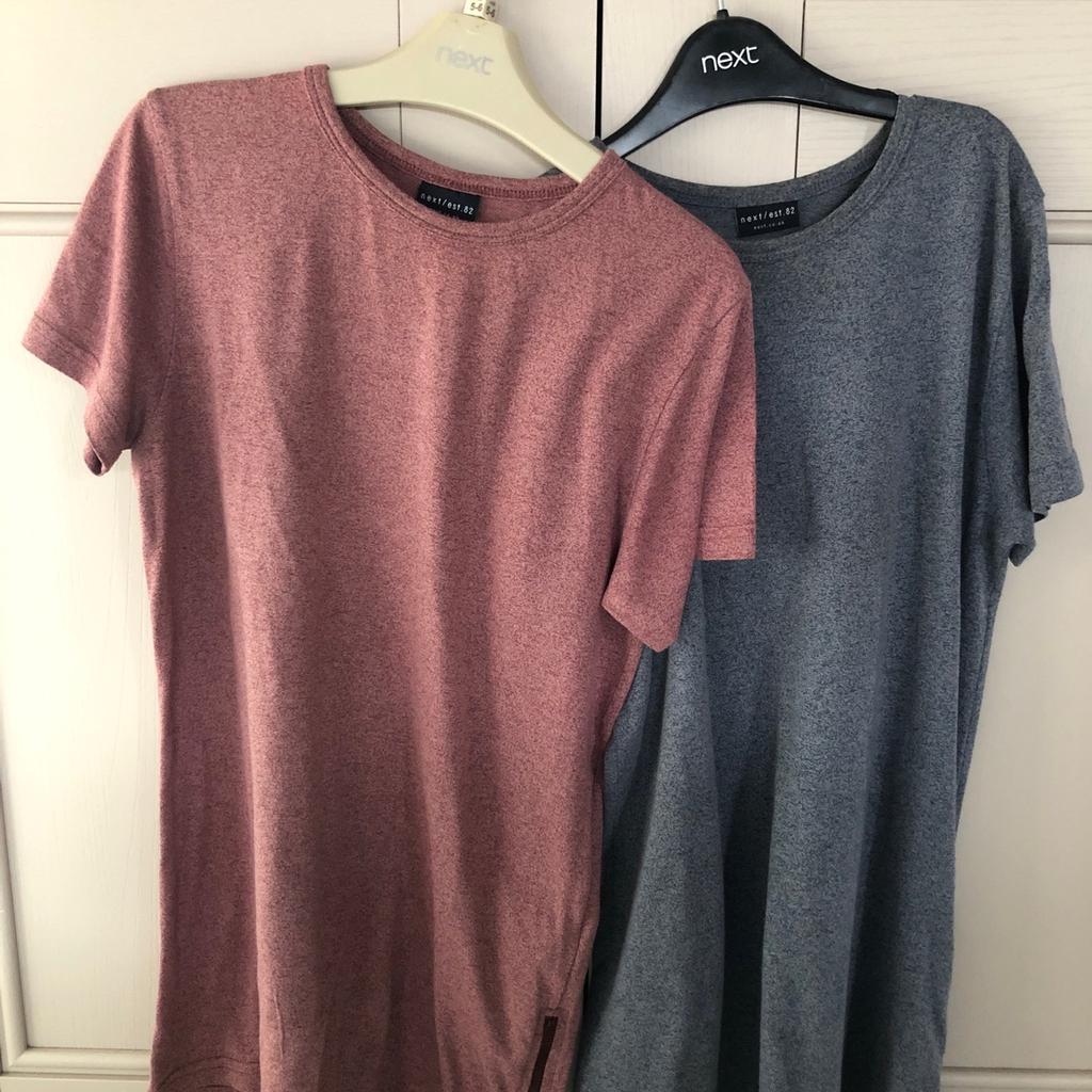 Boys T-shirts from Next
Age 11 years
2 T-shirts, one blue marl and one pink marl fabric
Soft jersey fabric
Long line T-shirts with a side zipper
Worn but good condition
Pet and smoke free home