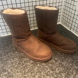 Real genuine ladies chocolate UGG boots - only been worn twice