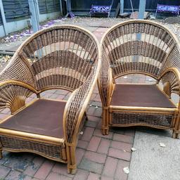 2x solid quality chairs.. FREE
No longer needed, just taking up too much of my room
Not bad condition at all... Just a few age related marks 
39" height
36" width 
28" depth
COLLECTION ONLY
Sorry I have no transport 
FREE TO A GOOD HOME