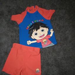 Ryans world swimsuit set too and trunks 
age 4-5 swimwear
only ever tried on never actually worn 
New without tags