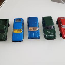 5 Vintage Corgi British toy cars in good played with condition
2 Jaguars
1 Metro
1 Rover 3500
1 Land Rover