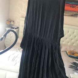 Aab black dress small 54 length tie front only fault is the button hook is come loose can b fixed