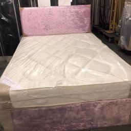 STAR BUY *** PINEMASTER DIVAN BASE WITH MATCHING HEADBOARD IN CRUSHED VELVET WITH 9 INCH DEEP QUILTED MATTRESS - DOUBLE - PINK 

OTHER COLOURS AVAILABLE 
COMES COMPLETE WITH CHROME GLIDERS 
£250

B&W BEDS 

Unit 1-2 Parkgate court 
The gateway industrial estate
Parkgate 
Rotherham
S62 6JL 
01709 208200
Website - bwbeds.co.uk 
Facebook - Bargainsdelivered Woodmanfurniture

Free delivery to anywhere in South Yorkshire Chesterfield and Worksop 

Same day delivery available on stock items when ordered before 1pm (excludes sundays)

Shop opening hours - Monday - Friday 10-6PM  Saturday 10-5PM Sunday 11-3pm