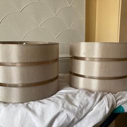 Mink /coffee coloured lampshades can be used for ceiling or table lamps excellent condition used on my bedside lamps but changed colour scheme paid £30 each new