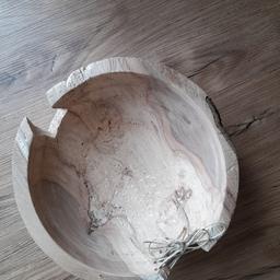 grdrechselt, Holz leider brüchig, aber als Dekoschale okay, 27 cm Durchmesser