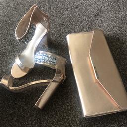 Uk 4 asos gold diamanté chunky heels £10
Matching clutch £5
Please look at my other listings