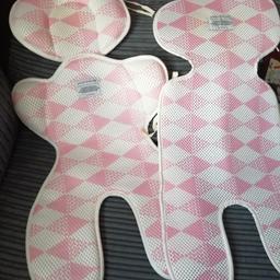 Baby Girls Cooling mats. Ideal for the summer to keep baby cool,  can be attached to buggy/car seat. Slight staining to the mats from storage.