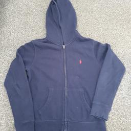 As seen. Boys Ralph Lauren navy hoodie. Size M 10-12
Loved hoodie. Still in decent condition. From smoke free home.