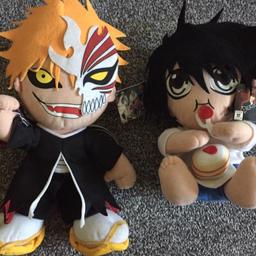 Hi there,
Up for sale are Death Note L plushie, and Bleach Ichigo Plushie, bought from Tokyo Toys a few years ago. They no longer sell these.
These are very cute and shows them eating cake and holding a sword! Very Kawaii! Great for fans of anime or manga!
Please use your judgement from the photos to see the condition. They have been stored carefully but may show some signs of bobbling.

L Measurements H 13 x 9.5 inches

Ichigo Measurements H 15 x 9.5 inches

£25 each or £45 for them both.