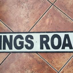 Cast Iron Kings Road Street Sign
5 mounting points
Measures:- 79cm x 14.5cm
A lovely addition to any garden, house, Garage etc