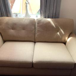 2 Seater Couch. Linen mix fabric.
Excellent condition.
Purchased from DFS.
Show Couch not sat on.
Pet and smoke free home.
Pictures don't do it justice,mint condition.
No space since I've moved.