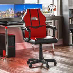 It features high back that will support your spine during relaxed gaming, as well as it is made from quality faux leather that is breathable and just nice to touch. Material: Steel & PU Faux Leather.
-Maximum HeightSeat Height:: 101 cm101 cm
-Max. Weight CapacityMaximum Weight Capacity:: 120 kg120 kg
-Item HeightArmrest Height:: 2 cm22 cm
Material: Steel & PU Faux Leather

Weight Limit: 120kg

Finish: Leather Effect

Measurements:

H 91 - 101 x W 58 x D 55 cm

Please Note:

This item requires self-assembly with easy-to-follow instructions provided.

The actual colour of the product may vary slightly as your screen display setting and lighting with your home environment may differ to our own.