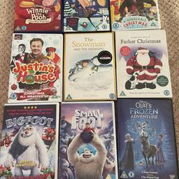 Various kids DVDs Christmas theme. Some never opened. 
All excellent condition
Ideal for Christmas/Christmas Eve