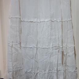 white linen skirt,38 inches length,size 12