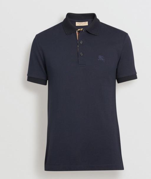 Buy & Sell North West London Somerstown - North West London - Photos for Burberry Check Cotton Polo Shirt (Navy, M)