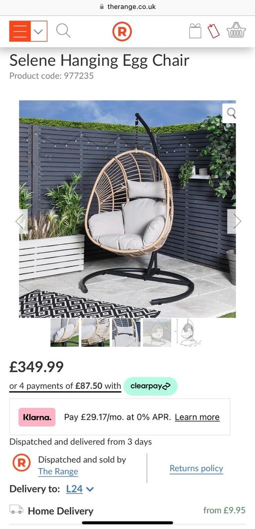 Buy & Sell Merseyside Liverpool - Photos for Selene Hanging Egg Chair