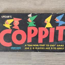 Vintage Coppit Board Game by Spear's Games - Complete

A "Fun-From-Start To-End" Game for 2-6 Players

Age 6 to Adult

Instructions on the Inside of the Lid

Used but in Good Condition - Plenty of Use Left

Post / Pick Up: Ulverston, Cumbria