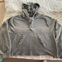 Hollister Grey Hooded Top (L), good condition, can post, pet & smoke free