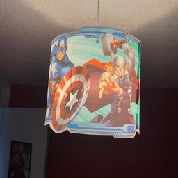 marvel lampshade good condition plus large marvel canvas pic 50x120 collection only thanks