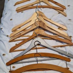 bundle of wooden hangers  Free collect hindley wn2