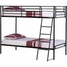 Brand new and boxed Brandon metal bunk with mattresses £250

Frame only price £200

Available in black or silver metal 

B&W BEDS 

Unit 1-2 Parkgate court 
The gateway industrial estate
Parkgate 
Rotherham
S62 6JL 
01709 208200
Website - bwbeds.co.uk 
Facebook - Bargainsdelivered Woodmanfurniture

Free delivery to anywhere in South Yorkshire Chesterfield and Worksop 

Same day delivery available on stock items when ordered before 1pm (excludes sundays)

Shop opening hours - Monday - Friday 10-6PM  Saturday 10-5PM Sunday 11-3pm