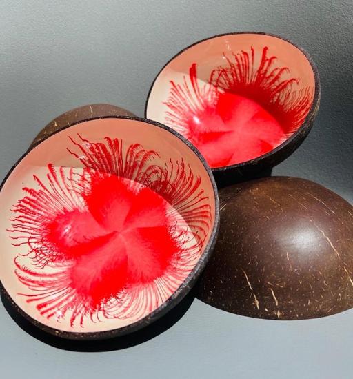 Buy & Sell Gloucestershire Gloucester - Photos for Natural Red flower coconut shell bowls Gift