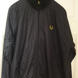 FRED PERRY TRACKSUIT TOP XL 
BLACK +GREY SQUARES
VGC