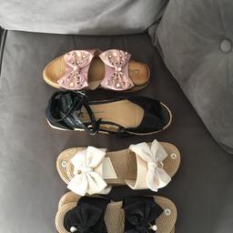 3 are brand new  pink sandals worn once collection only . Sizes 8, 7  all 4 for £12