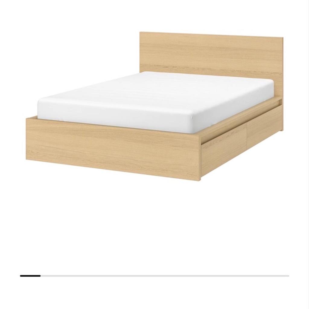 IKEA Malm double storage bed frame in beech in KT1 Thames für £ 80,00