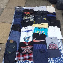7 jeans, t-shirts, jumpers, hoodie, pj's, shirts smart trousers  12-13 years